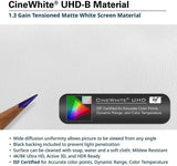 NIB! Elite Screens Aeon, 120 inch Diagonal 4K Home Theater Fixed Borderless Projector Projection Screen, EDGE FREE design that mimics the look of a flat screen television display, but amplifies the size with projection technology. Retail $683 w/tx!