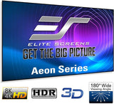 NIB! Elite Screens Aeon, 120 inch Diagonal 4K Home Theater Fixed Borderless Projector Projection Screen, EDGE FREE design that mimics the look of a flat screen television display, but amplifies the size with projection technology. Retail $683 w/tx!
