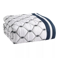New in Package! Ellison Embroidered Colorblock 8 Piece Comforter Bedding Set Dark Teal! KING