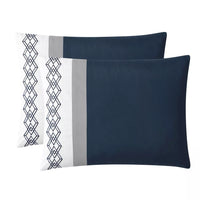 New in Package! Ellison Embroidered Colorblock 8 Piece Comforter Bedding Set Dark Teal! KING
