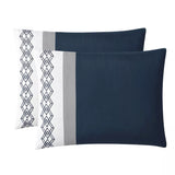 New in Package! Ellison Embroidered Colorblock 8 Piece Comforter Bedding Set Dark Teal! KING