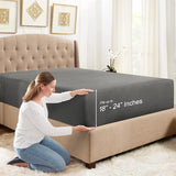 New Empyrean Bedding Deep Pocket Queen Fitted Sheet - Deep Pocket Sheets for 18"-21" Bed, Extra Deep Pocket Fitted Sheet Queen, Deep Pocket Fitted Sheet Stays Fit, Grey.