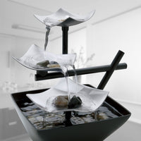 New in box! Envirascape Silver Springs Illuminated Relaxation Fountain with Natural Stones!
