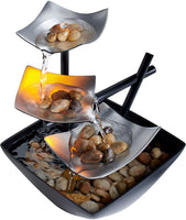 New in box! Envirascape Silver Springs Illuminated Relaxation Fountain with Natural Stones!