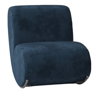 Item shows light use! Wayfair Item! James Rocking Chair by EQ3 in Navy Velvet Upholstery! Retails $1100+ Was Store Display!