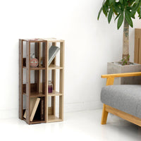 IRIS Mado 3-Shelf Slim Open Wood Shelving Unit, Brown! Just under 3 Feet Tall!