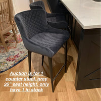 Brand new in box! Rickman Counter Stool by Wrought Studio in Dark Grey Upholstery & Metal Base! Retails $395 W/Tax! Only Have 1 in stock