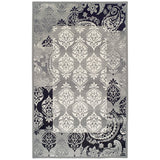 New Wayfair Evan Grey/Black Area Rug Runner by Fleur De Lis Living, 2 Ft 7 Inch X 8 Ft!