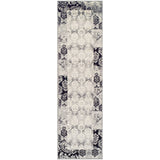New Wayfair Evan Grey/Black Area Rug Runner by Fleur De Lis Living, 2 Ft 7 Inch X 8 Ft!