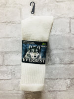 Brand new in package! Men's White everbest Boot length socks! 3-Pairs, Sz 10-13!