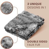 New Everlasting Comfort Luxury Faux Fur Throw Blanket - Soft, Fluffy, Warm, Cozy, Minky, Comfy, Plush (Grey) 50"X65"