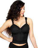 New EXQUISITE FORM Womens Women's Back Close Longline Bra, Black, Sz 44B!