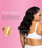New Exquisite Form FULLY Cotton Soft Cup Full-Coverage Bra, Lace, Wire-Free, White, Sz 44D