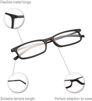 New 2 Pack Eyeguard Reading Glasses with Portable Case Slim Mini Pocket Readers for Women Men, +2.0 Readers!