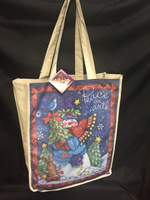 Beautiful Large Reusable Canvas Tote Bag with double sided Artwork By Tricia Santry! Retail $19.99