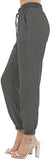 New Famulily Women's Linen Cotton Casual Lightweight Drawstring Pants with Pockets, Grey, Sz M!