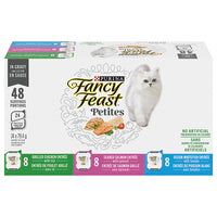 New sealed Fancy Feast® Petites in Gravy Adult Cat Food - Variety Pack, 48 x 79.4g Split Cup Trays! BB 6/22