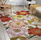 Stunning Hand Hooked Nourison Fantasy (FA18) Ivory Rectangle Area Rug, 3-Ft 6-Inch by 5-Ft 6-Inch! Retails $193 W/Tax!