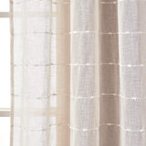 New Gorgeous Lush Decor White Farmhouse Textured Grommet Sheer Window Curtain Set, Beige Sz 38WX95L each panel! Retails $120+