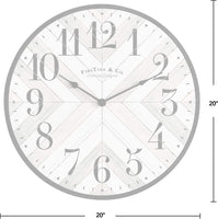 New FirsTime & Co. ® Farmhouse Lath 20" Wall Clock, American Designed, Gray, 1.5 x 20 x 20! Retails $108+