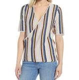 Brand new Women's Caslon Faux Wrap Sweater, Striped, Sz M! Retails $75+
