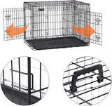 New FEANDREA Dog Pet Crate, 36.4" Foldable Metal Dog Crate with 2 Doors and Adjustable Partition, 36.4 L x 22.6 W x 25.2 H, Black