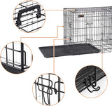 New FEANDREA Dog Pet Crate, 36.4" Foldable Metal Dog Crate with 2 Doors and Adjustable Partition, 36.4 L x 22.6 W x 25.2 H, Black