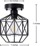New in box! Femony Flush Mount Ceiling Light,Black Cage Semi Flush Ceiling Light Fixture,Rustic Lighting Fixture for Hallway,Foyer,Bathroom,Living Room, Kitchen, and Bedroom! Black!