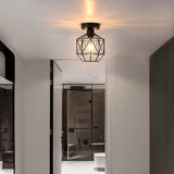 New in box! Femony Flush Mount Ceiling Light,Black Cage Semi Flush Ceiling Light Fixture,Rustic Lighting Fixture for Hallway,Foyer,Bathroom,Living Room, Kitchen, and Bedroom! Black!
