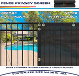 New 4' x 25' Privacy Fence Screen in Black with Brass Grommet 85% Blockage Windscreen Outdoor Mesh Fencing Cover Netting 150GSM Fabric - Custom