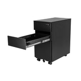 New Intellibrands Mobile Metal Office Pedestal File Cabinet 3 Drawer With Lock, Black!