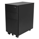 New Intellibrands Mobile Metal Office Pedestal File Cabinet 3 Drawer With Lock, Black!