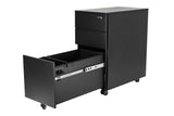 New Intellibrands Mobile Metal Office Pedestal File Cabinet 3 Drawer With Lock, Black!