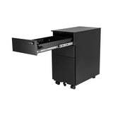 New Intellibrands Mobile Metal Office Pedestal File Cabinet 3 Drawer With Lock, Black!