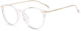 New Firmoo Round Blue Light Blocking Glasses Women Men, Reduce Headaches Anti Eyestrain UV400, Gold Clear Glasses for Computer Screen