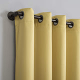 New Sun Zero Oslo Theater Grade Extreme 100% Blackout Grommet Curtain Panels, 52" X 84" each panel in Flax Yellow! Winner can buy 1 more set at winning bid!