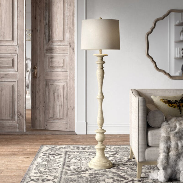 Brand new Stunning Farmhouse Country Chic Joaquin 60" Floor Lamp with Oatmeal Linen drum shade! Retails $164 W/Tax!