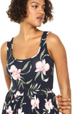 New Amazon Essentials Women's Tank Waisted Maxi Dress, Black Floral, Sz XL!