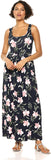 New Amazon Essentials Women's Tank Waisted Maxi Dress, Black Floral, Sz XL!