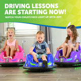 New in box! Flybar 6V Bumper Car, Battery Powered Ride On, Fun LED Lights, Includes Charger, Blue! Age: 18 months - 4 years, Safe for Interior Walls!