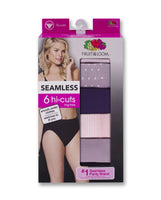 New no package! Fruit Of The Loom Women's 360 Stretch Seamless Hi-Cut Panty, 6 Pack, Sz M!