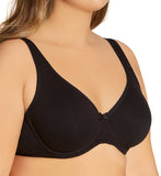 New Fruit Of The Loom Beyond Soft Cotton Unlined Underwire Bra, Black, Sz 40C!