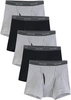 New in package! Fruit of the Loom Men's CoolZone Fly Black and Grey Short Leg Boxer Briefs, 5 Pack, Sz XL! 40-42"