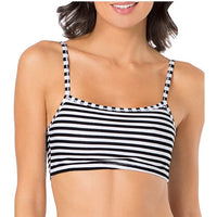 Brand new Fruit of the Loom Womens Spaghetti Strap Cotton Pullover Sports Bra, White & Black stripe, Sz 34!