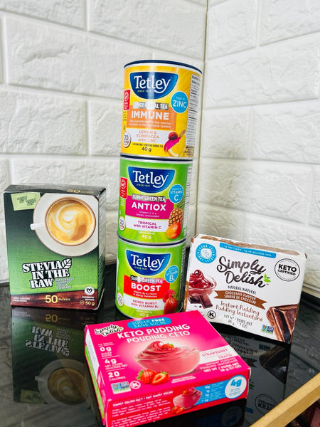 New sealed Food Lot! Stevia in the Raw, Teas for immune system, detox & boost, keto pudding, BB: 7/24, 2/24, 11/23, 9/23, 1/25, 9/24
