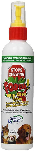 New SynergyLabs Fooey! Ultra-Bitter Training Aid Spray – Chewing, Biting, Licking Deterrent for Dogs, Cats, Horses, Rabbits, Ferrets, Birds - Safe for Pet’s Skin – Can Also Protect Garden from Deer and Pests (8 oz.)
