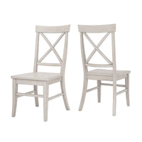 Great Quality Fortville X-back Solid Wood Cross Back Side Chair (Set of 2), Antique White! Retails $470 W/Tax!
