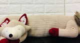 New Fox Doorstop Weight, knit construction 40% Bamboo with faux fur detailing on tail!