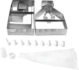 New Fox Run 4532 Gingerbread House Cookie Cutter and Icing Bake Set, 19-Piece, 10.25 x 9 x 1.75 inches