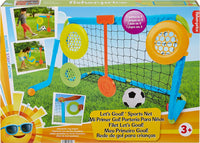 New Fisher-Price Let’s Goal Sports Net, Outdoor Soccer and Hockey Toy Sports Equipment Set for Preschool Kids Ages 3 Years and Older